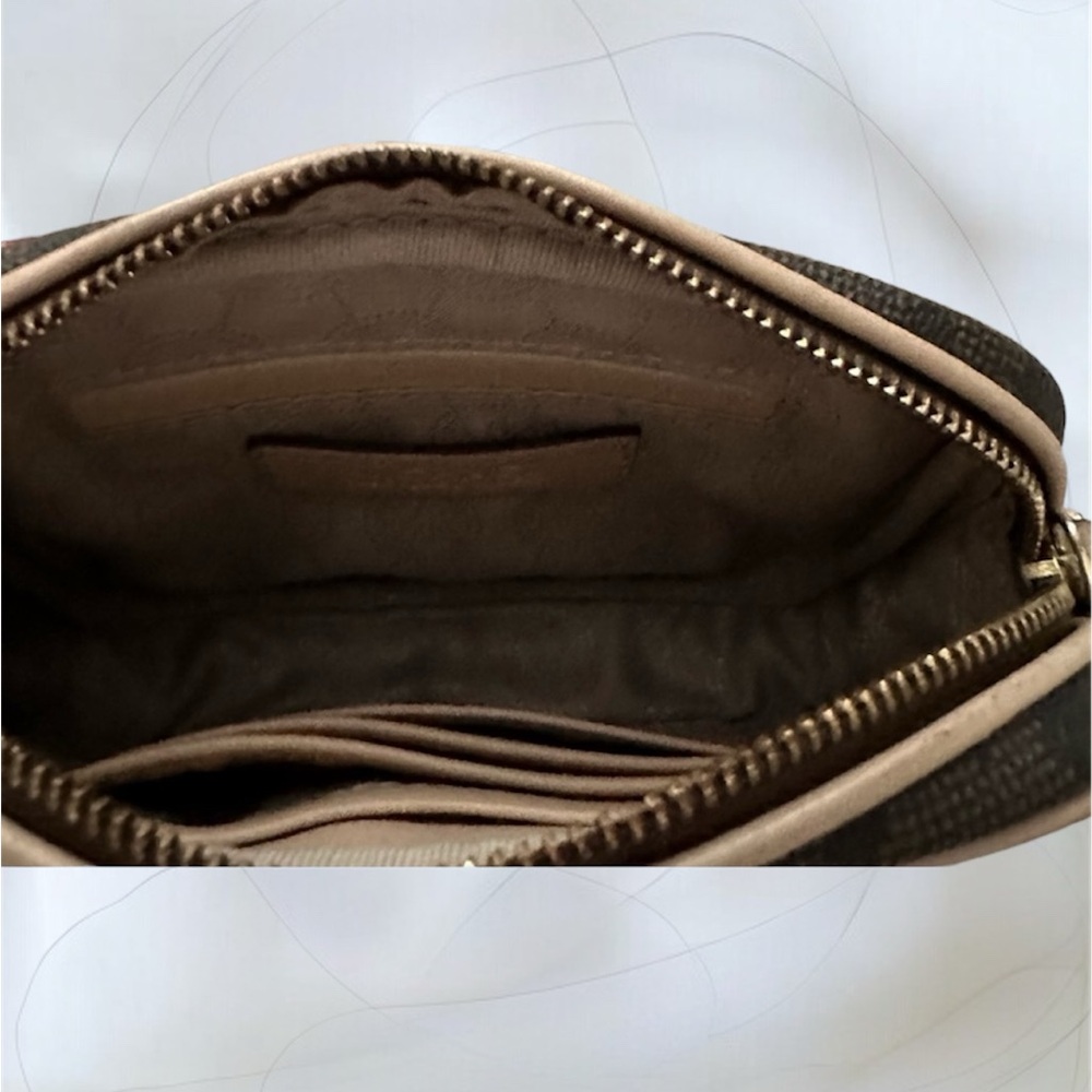 Michael Kors Brown Gold Crossbody Shoulder Bag Pre loved Approx 5.5”x 4.5”x 2.4” - Picture 6 of 8